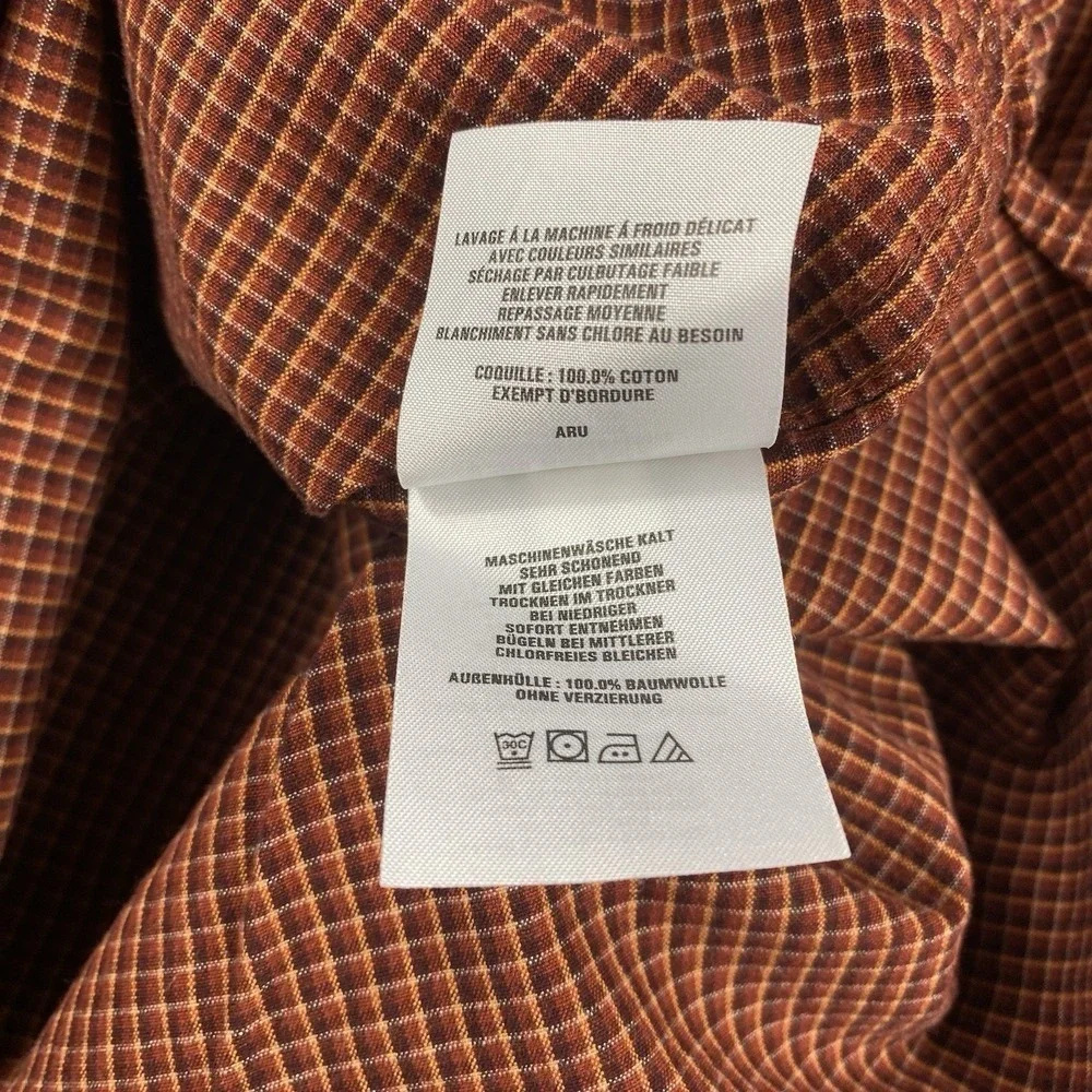 Columbia Orange Plaid Button Down Long Sleeve Shirt Men's Size Large - Picture 8 of 11